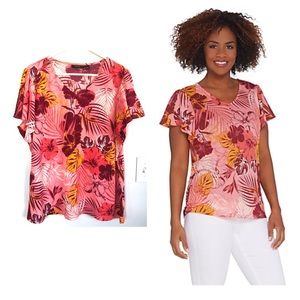 Susan Graver Printed Novelty Knit Top, Size XL